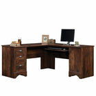 Sauder 66"W La Collection Harbor View Bureau - Finition Curado Cherry-Tablette coulissante pour clavier et souris avec glissières métalliques et butées de sécurité pour la sécurité de toute la famille