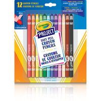Crayola - Crayons de couleur facile à développer Project - paquet de 12-Comprend 12 crayons de couleur lavables faciles à peler