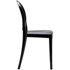 Nicer Furniture - chaise d'appoint fantôme de Louis XVI - noir-Conception fluide. Siège profilé. Empilable pour économiser de l'espace.