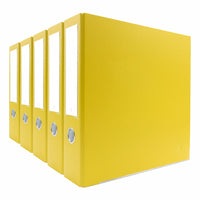 Bindertek - Reliure à 3 anneaux de première qualité - 3 po - jaune - 5/paquet-Capacité de 525 feuilles