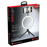 On Air - Anneau lumineux Halo-Support de trépied de bureau avec support de téléphone
