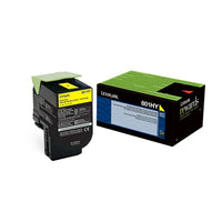 Lexmark - Cartouche de toner jaune 801HY, Programme de retour, haut rendement-Toner jaune pour des documents vifs et colorés