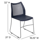 Flash Furniture - Chaise empilable marine de la série HERCULES à dossier ventilé et à base traîneau enduite de poudre grise-Conception pour un usage commercial