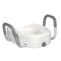 Drive Medical - Rehausseur de siège de toilettes avec rampe-Blanc, plastique
