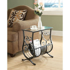 Monarch Specialties - 3314 Table D'Appoint - Metal Noir Satine Avec Verre Trempe-Chic et multifonctionnelle