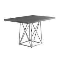 Monarch Specialties - 1059 Table A Manger - 36 po X 48 po /Gris/Metal Chrome-Gris, métal chromé