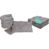 Zenith – Trousse de déversement universel, 20 gallons, sans contenant-Contenu : 50 feuilles absorbantes (15 x 17 po), 4 remblais tubulaires (3 x 48 po), 2 tampons absorbants (8 x 18 po), 1 paire de gants en nitrile, 2X-grand (11), 1 paire de lunettes de sécurité (taille unique), 1 sac à déchets (26 x 36 po)