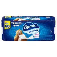 Charmin - Papier hygiénique Ultra Soft, 20 rouleaux triples, 168 feuilles par rouleau-L’emballage comprend 20 rouleaux (168 feuilles par rouleau) de papier hygiénique Charmin Ultra Soft