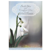 Rosedale – Cartes de sympathie et enveloppes, Gold Bless And Comfort You in Your Sorrow Sympathy, 5 1/2 x 8 po, 12/paqut (17559)-Imprimé sur papier cartonné non couché de haute qualité