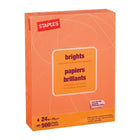 Staples – Papier à copies de couleur Brights, format lettre, 8 1/2 po x 11 po, orange, rame/500-Pour les imprimantes laser et à jet d’encre