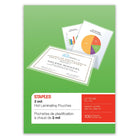Staples − Pochettes de plastification HeatSeal, format lettre, 3 mil, paquet de 100-Pochettes de plastification au format lettre pour la protection des documents