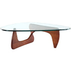 Nicer Furniture - table basse Noguchi - base finition cerisier-Plateau en verre trempé 3/4" (19mm)