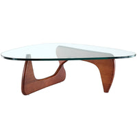 Nicer Furniture - table basse Noguchi - base finition cerisier-Plateau en verre trempé 3/4" (19mm)