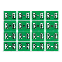 Oxford – Étiquettes alphabétiques compatibles Datafile, « R », vert pâle, paq./240-Assignez des lettres spécifique aux sections de classement individuelles