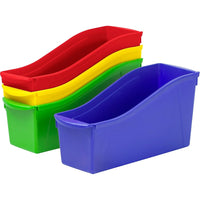 Storex – Grands bacs de rangement pour livres, ensemble de 4 (70103B06C)-Convient à livres, revues, documents etc.