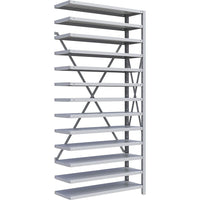 Metalware – Étagère sans boulons RK240, 13 tablettes, 36 x 12 x 76 po, gris clair-Système de tablettes ajustables offrant un espace de rangement solide, mais économique qui convient à vos besoins