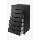 Winsome - Armoire pour garde-robe/bureau Halifax, 7 tiroirs, noir-Roulettes verrouillables optionnelles pour les utiliser avec ou sans roulettes pour le rangement stationnaire ou mobile.