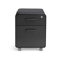 Classeur 2 tiroirs Mini Stow Poppin - Noir-Équipé d'un tiroir utilitaire avec séparateurs de tiroirs réglables et d'un tiroir pour dossiers suspendus pour les dossiers de lettres et juridiques