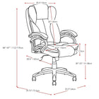 CorLiving LOF-418-O Chaise de bureau de direction Workspace, similicuir blanc-Support dorsal inclinable qui soutient les muscles du dos et la région squelettique du bas du dos.