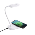 Basic Tech Lampe à DEL à charge sans fil certifié Qi 10W - Blanc-Col de cygne souple à 360 degrés