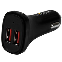 StarTech Chargeur de voiture USB à 2 ports, 24 W/4,8 A, noir (USB2PCARBKS)-Rechargez tous vos appareils mobiles pendant le trajet