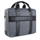 Sacoche pour Ordinateur Portable 13-14", Sac à Bandoulière, Sac de Travail/Voyage/Affaires, Matière Déperlante - Grise-L'intérieur comprend deux poches principales, un côté avec une poche dédiée pour ordinateur portable, l'autre pour tablettes et ordinateurs portables, des emplacements dédiés pour 4 cartes de crédit