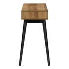 CorLiving - Acerra Table ou bureau d'entrée avec tiroir à motifs abstraits et cubes, bicolore brun et noir-Tiroir coulissant pour plus de rangement avec glissières à billes pour une ouverture et une fermeture en douceur