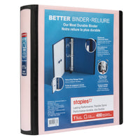 Staples - Reliure Better Binder - 1½ po - rose-Plus résistante et plus facile à utiliser