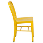 Chaise en métal jaune pour l’intérieur et l’extérieur (CH-61200-18-YL-GG)-Dossier à traverses verticales