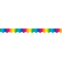 Teacher Created Resources Tcr4177 Garniture de bordure multicolore festonnée de 35 po x 2,187 po, paquet de 108-Utilisez des bordures colorées pour animer les tableaux d'affichage, les fenêtres, les murs et les projets de classe