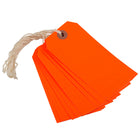 JAM Paper Étiquettes pour cadeaux avec ficelle, moyennes, 4 3/4 x 2 3/8 po, rouge néon, 100/paquet-100/paquet