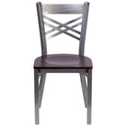 Flash Furniture - Chaise de restaurant en métal de la série HERCULES avec dossier en croix à enduit lustré - siège bois d'acajou-Chaise en métal