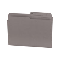 Hilroy - Chemises à onglet - format lettre - 9 po x 11 3/4 po - gris - paquet de 100-Chemises à onglet colorées de format lettre