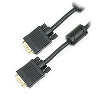 BlueDiamond – Connecteurs VGA ferrite True 15 broches M/M haut de gamme, 6 pi (80193)-Le câble du moniteur vidéo comporte deux connecteurs HD15 mâles offrant une connexion VGA de haute qualité avec protection contre les interférences