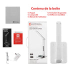 ShoppingAll - Lampe de Bureau LED Multi-Fonctionnelle avec Chargeur Sans Fil Qi - Blanc-Port USB 2.1A intégré