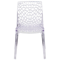 Flash Furniture - Chaise auxiliaire empilable transparente de la série Vision-Ensemble de 4 chaises d'appoint empilables
