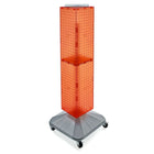 Azar Displays – Présentoir à panneaux perforés emboîtables sur 4 côtés, base carrée, tour, 40 x 8 x 8 po, orange (703388-ORG)-Pivote sur une base carrée à roulettes