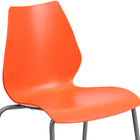 Flash Furniture - Chaise empilable orange de la série HERCULES d’une capacité de 770 lb avec soutien lombaire et cadre argenté-Matériau en polypropylène facile à nettoyer