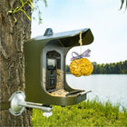 Technaxx - TX-165 Caméra Full HD Birdcam à piles avec mangeoire à oiseaux - Vert-Bac à nourriture pour oiseaux amovible pour env. Nourriture pour oiseaux de 5,3 oz et bassin d'eau amovible