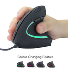AnthroDesk - Souris filaire verticale, ergonomique (AD-VM2)-INDICATEUR DE LUMIÈRE LED : s'allume en vert/rose/bleu/rouge en fonction de votre configuration DPI