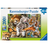 Ravensburger - puzzle Petit somme​ 200 pièces-À propos de ce puzzle de 200 pièces : étendez-vous et installez-vous confortablement avec notre lion langoureux, nos tigres fatigués et notre léopard décontracté pendant que vous résolvez notre scène relaxante de Petit somme