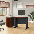 Bush Business Furniture - Bureau 36 po avec classeur mobile Cubix de, cerisier Hansen/galaxie-Le fini en stratifié thermofusionné protège le meuble contre les rayures et les taches