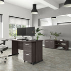 Bush Business Furniture - Bureau d'ordinateur 60 po l avec classeur mobile et armoire basse Studio A - gris orage-Le plateau durable peut facilement supporter un ordinateur, des livres et d'autres fournitures de bureau pour un poids supporte de 200 lb