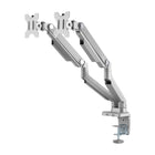 Uplite – Support articulé à ressort mécanique entièrement réglable pour deux moniteur de jusqu'à 32 po, argent (UPMM32MA)-Fixation sur l'arrière de votre bureau (jusqu'à 4 po d'épaisseur) par l'intermédiaire d'un serre-joint en C ou d'un passe-fil en option