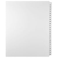 Mark Maker – Ensemble d’onglets séparateurs juridiques blancs, 1/25 onglets, format lettre, sans trous, numéros 51 à 75-Onglets séparateurs blancs, 1/25 onglets