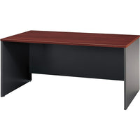 Bush® – Bureau de 66 po de la collection Westfield, fini cerisier Hansen et g-Surface en mélamine de catégorie commerciale de 1 po d'épaisseur et bord en PVC résistant aux chocs