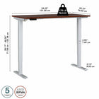 Bureau assis-debout à hauteur réglable 60 po x 30 po Move 40 Series de Bush Business Furniture - cerisier Hansen/gris métallique-Le piètement d’acier soudé de calibre 16 offre une excellente solidité structurelle avec un poids supporté pouvant atteindre 176 lb