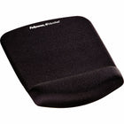 Fellowes - Tapis de souris/Repose-poignets Plush Touch - noir-Tapis de souris qui améliore la performance des souris, acceptant souris optiques/laser
