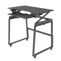 Rocelco - Ensemble rehausseur de bureau de luxe à hauteur ajustable de 40" et support au sol - Noir-ENSEMBLE DE BUREAU PERMANENT: Comprend le convertisseur de bureau debout de 40 "(DADR-40) et le support de plancher mobile de luxe (DADRB-FSM) pour convertir la colonne montante de bureau en un bureau assis-debout roulant complet