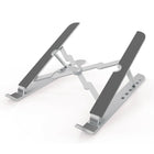 JCPal - Xstand Support de rehausseur ergonomique compact et réglable pour ordinateur portable - Argent-Métal léger argent